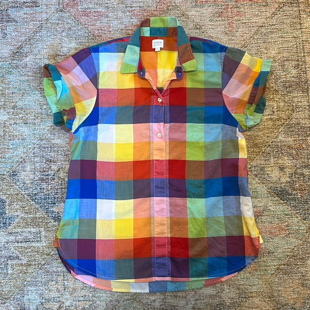 Plaid J Crew Factory Top